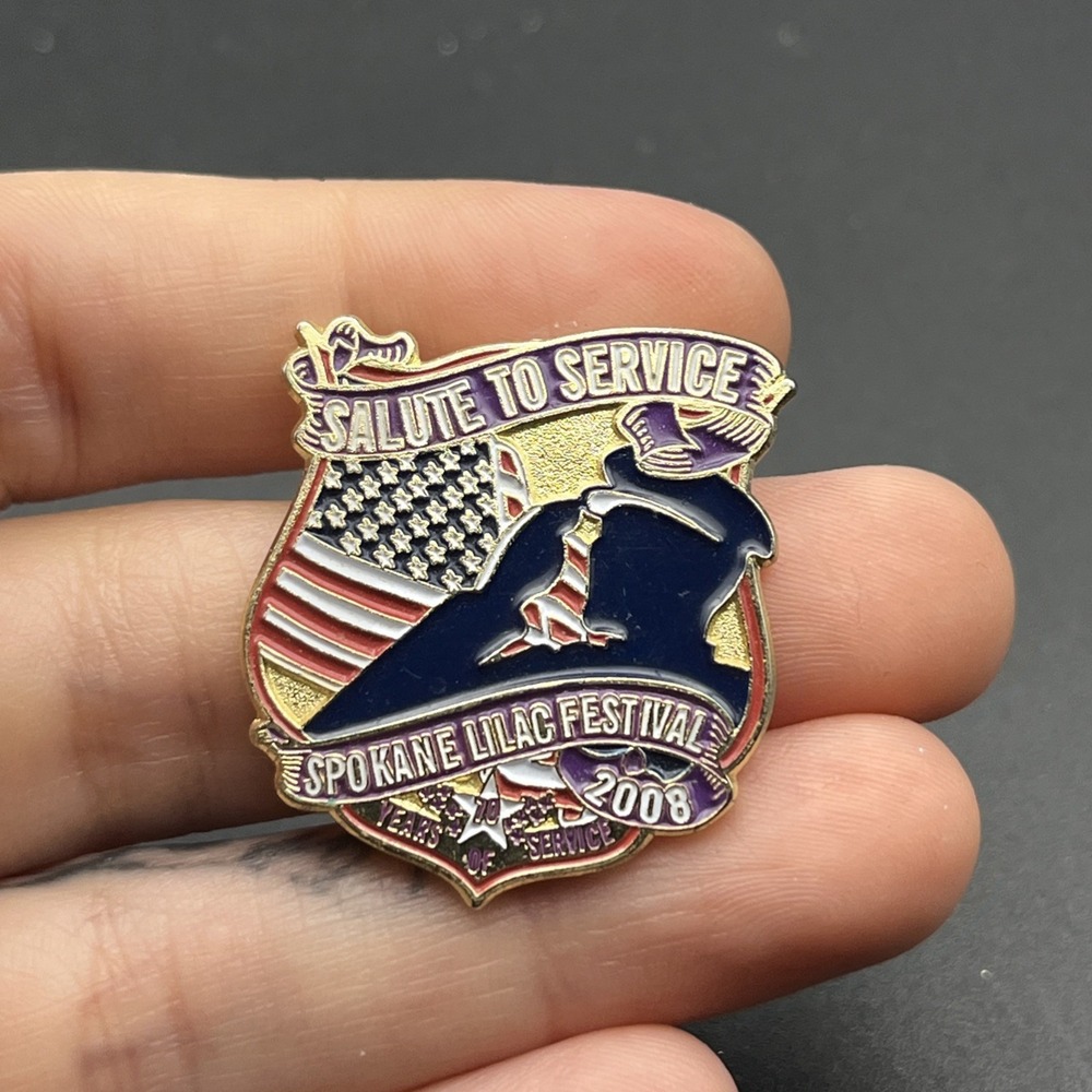 Spokane Washington‎ Lilac Festival 2008 Salute To Service Lapel Hat Pin